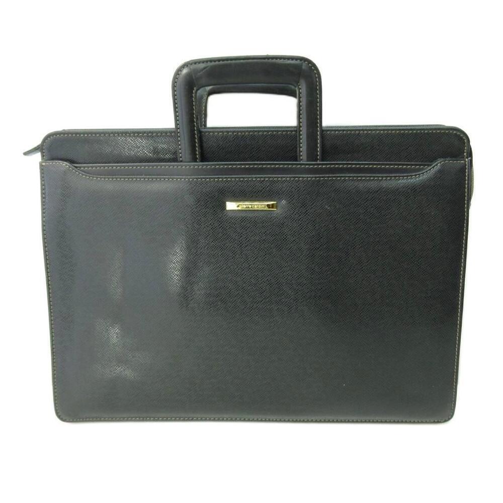 Pierre Card Briefcase Business Bag Leather Black